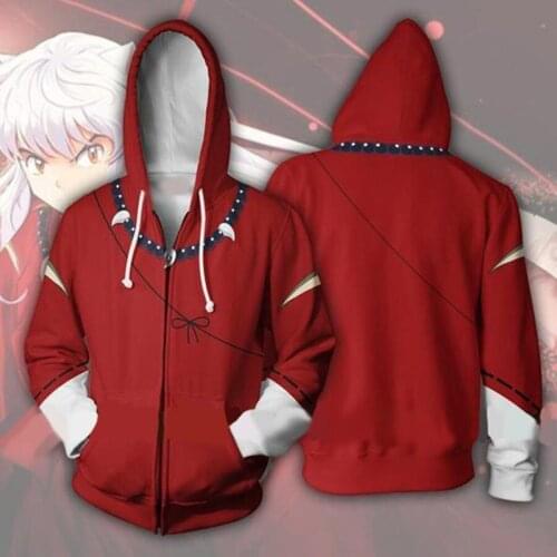 Anime Cosplay Inuyasha Costume Anime 3D Printed Hoodie Sweatshirt Jacket High Quality Coats Men and Women