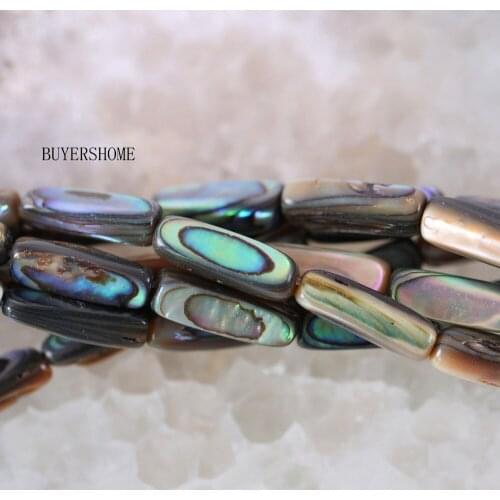 Loose Beads Blue 7X17MM Natural New Zealand Abalone Shell 16" Fit Jewelry Making Necklace Bracellet Earrings for Women Men O047