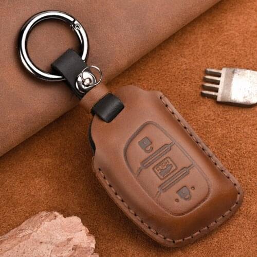 Car Key Case Cover Leather for Hyundai iX20 I30 IX35 I40 Ix25 Tucson Verna Sonata Car Keyring Protection Shell Covers