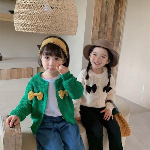 Childrens Cardigan Coats Childrens Sweater Cardigan Korean 2021 Autumn New Girls Sweaters Baby Girl Knitted Jacket 2-7 Years