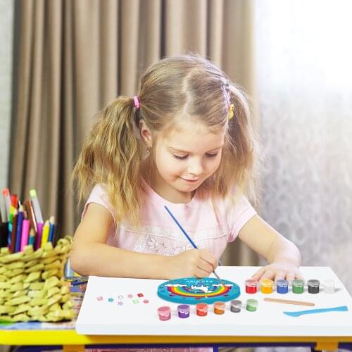 2021 childrens creative 3D puzzle handmade DIY making painting graffiti unicorn plaster doll small toys smile birthday