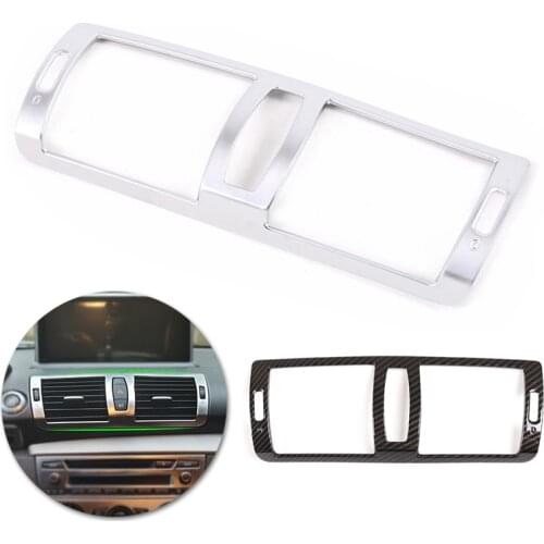 For BMW 1 Series E81 2007 2008 2009 2010 2011 Car Accessories Center Console Air Condition Vent Outlet Frame Cover Silver