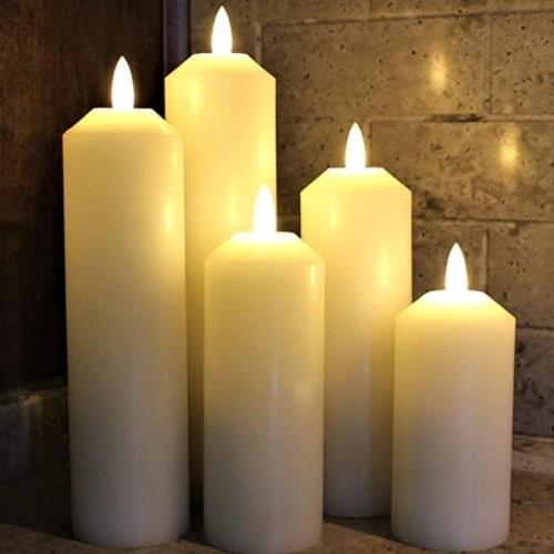 Wicks LED Flameless Candles , Flickering Battery Operated Pillar Candles With Realistic Flame