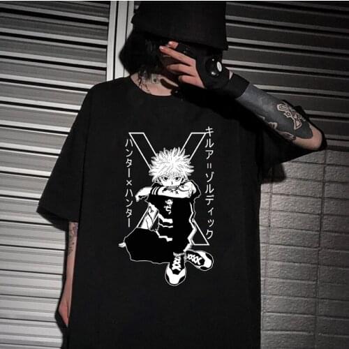 Kawaii Hunter X Hunter T Shirt Men Funny Summer Tops Cartoon Killua Graphic Tees Harajuku Unisex
