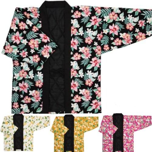 Hanten Winter Women Japanese Clothes Traditional Kimono Cold Protection Cotton Jacket Cardigan Yukata Japan Pajamas Haori Men