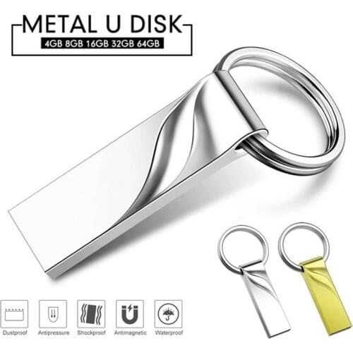 Fashion Metal hyperbola Pen Drive 32GB Waterproof Memory Stick USB Flash Drive 64GB 16GB 8GB 4GB Pendrive Keychain