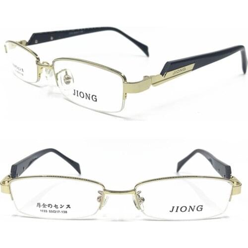 Fashion Half Rimless Eyeglass Frames Man Women Metal Acetate Glasses Rx able Spectacles Good Quality