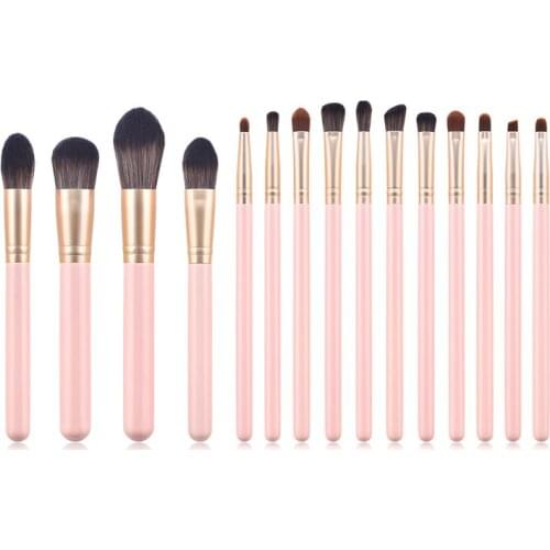 15 Pcs Pink Makeup Brush Set Soft Synthetic Hair Cosmetics Foundation Powder Blending Blush Professional Eyeshadow Brush