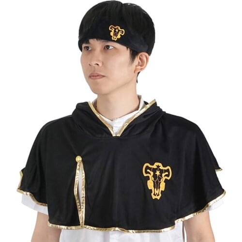 Black Clover Cloak Headband Anime Cosplay Costume Asta Black Bull Cape Finral Roulacase Uniform Halloween Outfit Drop Ship