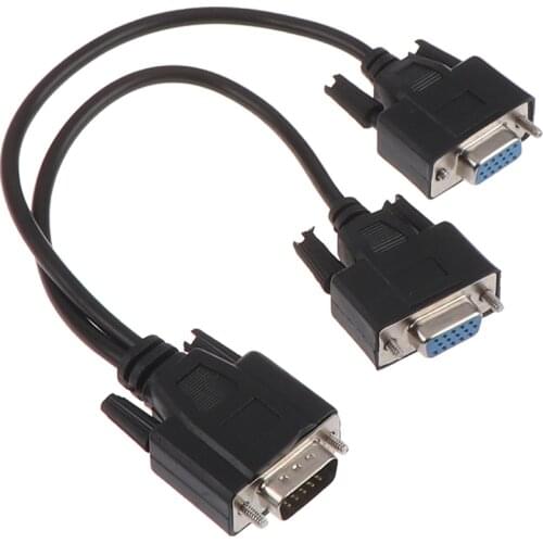 2020 NEW 15Pin VGA Male To 2 Vga Svga Female Adapter Splitter Video Monitor Cable
