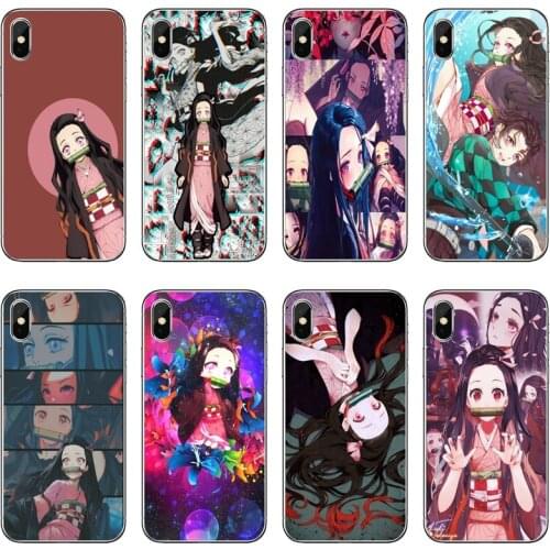 Demon Slayer Nezuko Anime Transparent Phone Case For iPhone 12 11 Pro Max Mini XS Max XR X 8 7 Plus 6 6S Plus 5 5S SE 2020