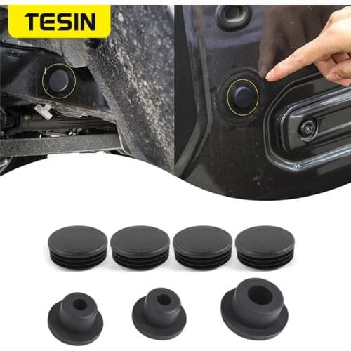 TESIN Removable Waterproof Car Chassis Frame Round Hole Dust Plugs Tail Door Rubber Plug Cover For Jeep Wrangler JL 2018 Up