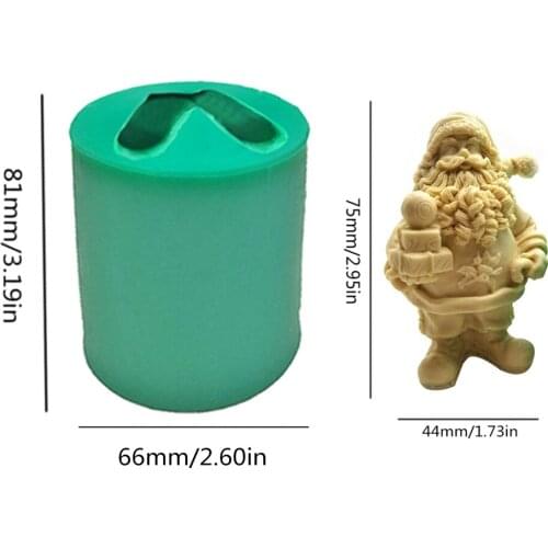 Santa Silicone Mold DIY Soap Candle Making Mould Santa Resin Decoration Silicone Resin Plaster Mold Christmas Home Crafts Tools