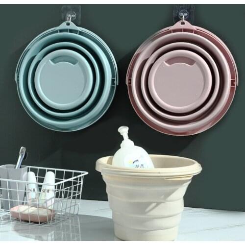 5L 10L Silicone Foldable Bucket Car Wash Outdoor Fishing Telescopic Storage Box Round Bathroom Kitchen Bucket Drop Shipping