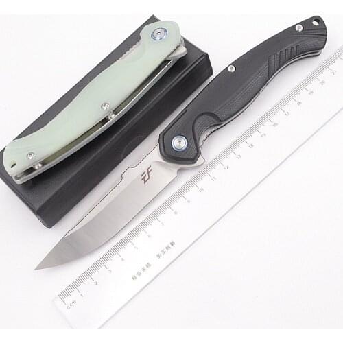 Eafengrow 2020 TopQ Real D2 steel ball bearing flipper Folding G10 Camp Hunting Kitchen Survival Outdoor EDC Tool Utility Knife
