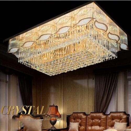 120 x 80cm modern led New living room oblong crystal ceiling lamp bedroom LED lamp lobby square lamp bedroom lighting fixture