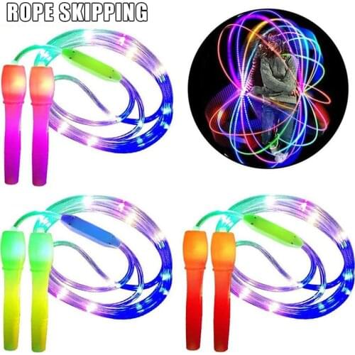 LED Luminous Jump Ropes Skipping Rope Cable for Kids Night Exercise Fitness Training Sports YH-17