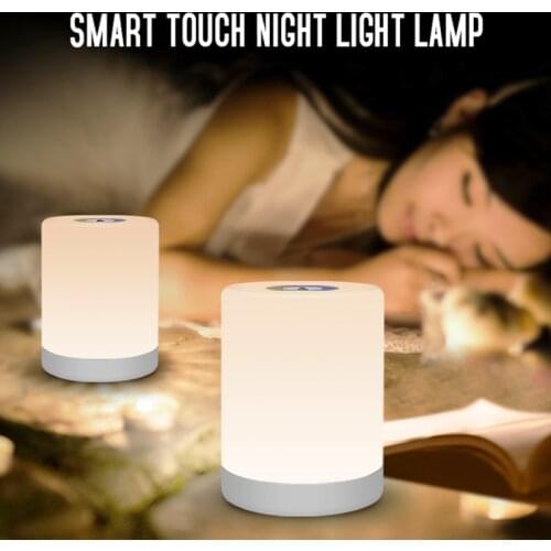 LED Night Light Portable Table Bedside Lamps Rechargeable Warm White Light and Color Changing RGB Smart Touch Colorful Lamp