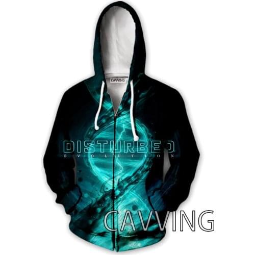 CAVVING 3D Print Disturbed Rock Band Zipper Hoodies Zip Up Hooded Sweatshirts Harajuku Hoodie Hip Hop Sweatshirts