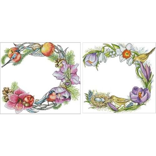 Spring tree branch patterns counted 11CT 14CT 18CT DIY Cross Stitch Sets wholesale Cross-stitch Kits Embroidery Needlework