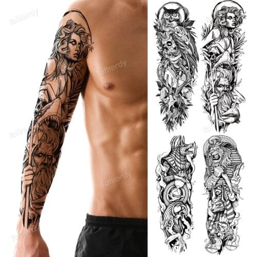 Waterproof Temporary Tattoo Sticker Totem Geometric Full Arm Large Size Sleeve Tatoo Fake tatto flash tattoos for men women