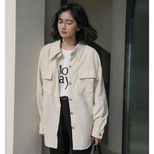 XinCOOLEr Women's Corduroy Shirts