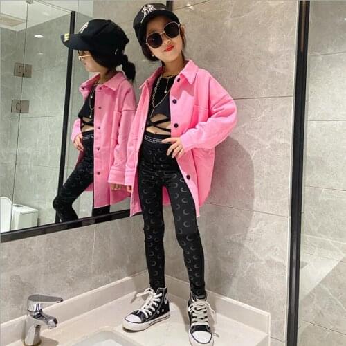 2021 Korean style girls thicken coat full sleeve fashion autumn girls coat 4-9t B674