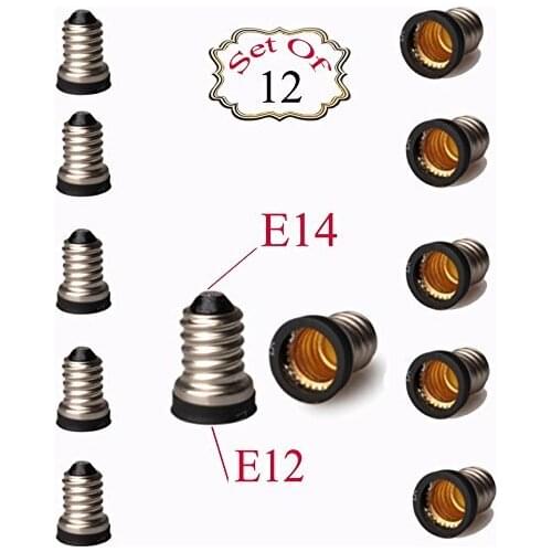 12pcs,Bulb Adapters / Converts E14 base to E12 Candelabra base E14/ High temperature-resistant/ Made With Anti-Burning