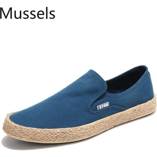 2020 Spring autumn Fashion Men Canvas Shoes Espadrilles Men Casual Slip on Breathable Loafers Men Flats Shoe Zapatos Hombre