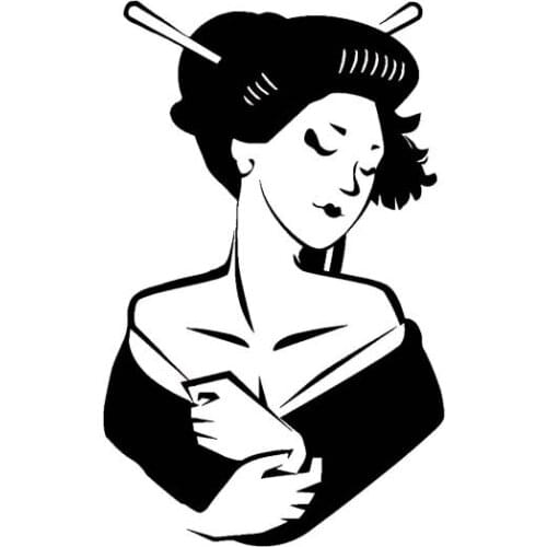 9.5*15.2CM Love Beautiful Charming Japanese Lady Popular Fashion Style Car Sticker Black/Silver Vinyl Car Decal C20-0896