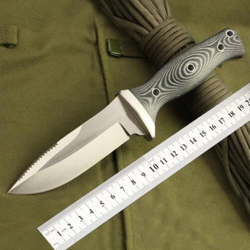 Free shipping Sharp outdoor knife straight blade material AUS-8A steel handle is Mick tower Fish knife Survival tools
