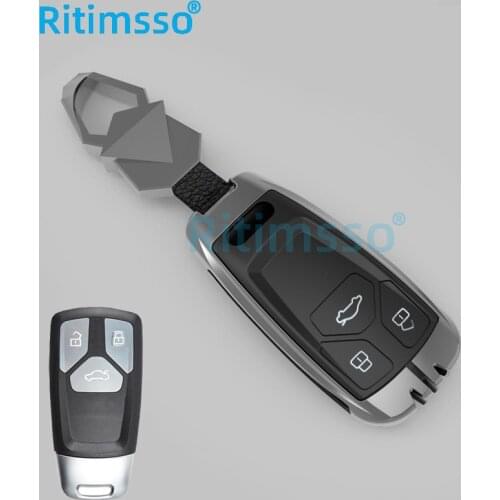 Zinc Alloy+Silicone Car Key Cover Case Shell For Audi A6 A5 Q7 S4 S5 A4 B9 Q7 A4L 4m TT TTS RS 8S 2016 2017 2018 Accessories