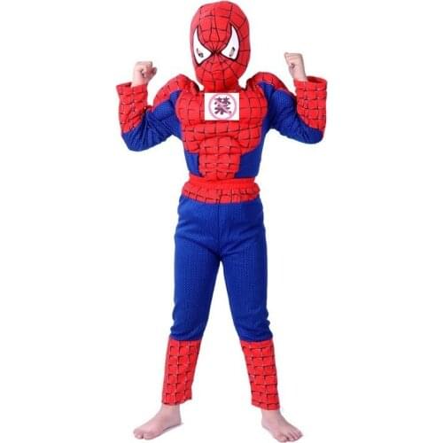 Children Halloween Spider Costumes Sets Cosplay Stage Wear Clothing Muscle Kids Carnival Party Anime Spider-boy Movie Clothes