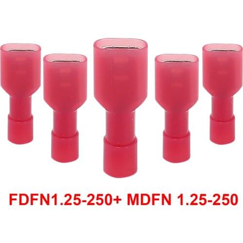 FDFN1.25-250 +MDFN 1.25-250 Red NYLON Male Female male electric wire connections Crimp Terminal Connectors