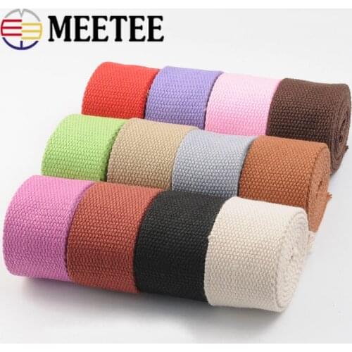 Meetee 5Meter 3.8cm Width Canvas Belt Webbing Strap Tied Fabric Tape for Garment Bags Pet Rope Sewing DIY Strap Ribbon Decor
