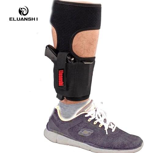 Concealed Carry Ankle Leg Revolver Holster For Glock 17 19 22 23 Ruger Lcp Sig Pistol Black Color ELUANSHI