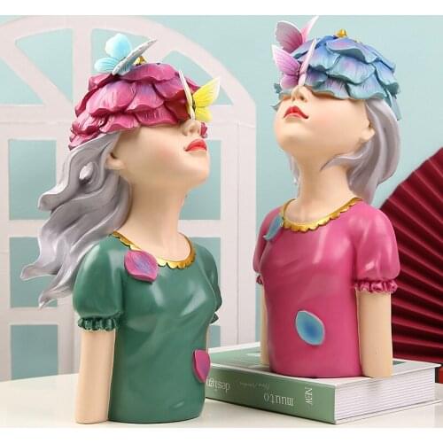 Creative butterfly flower girl resin decorative ornaments Modern home decoration living room decoration wedding birthday gift