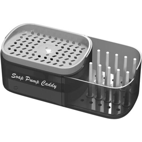 Kitchen Soap Dispenser With Sponge Box For Automatic Sponge Scrubber Plastic Dishwashing Detergent Sponge Rack Storage