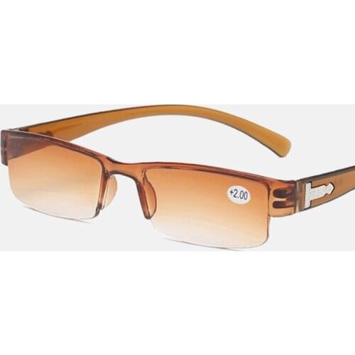 Korean Fashion Reading Glasses Men Women Clear Lens Half Frame Presbyopic Eyewear 1.0 1.5 2.0 2.5 3.0 3.5 4.0 for Reader