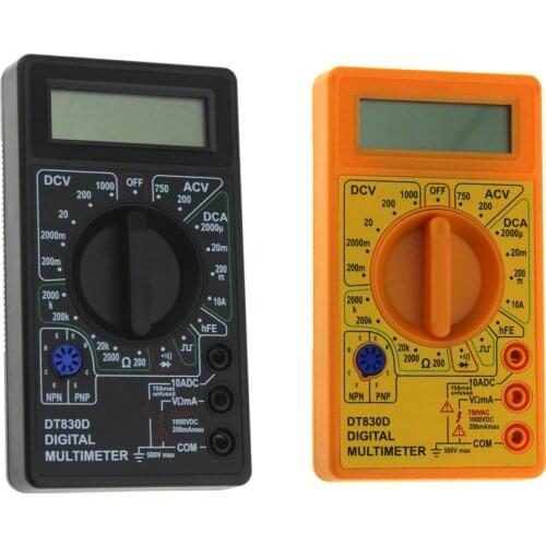 New DT-830D Mini Pocket Digital Multimeter 1999 Counts AC/DC Volt Amp Ohm Diode hFE Continuity Tester Ammeter Voltmeter Ohmmeter