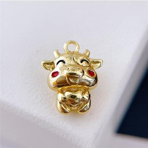 1PCS Real 18K Gold Plated Necklace Pendant Charms for Jewelry Findings Components Making Supplies DIY Cupron Accessories