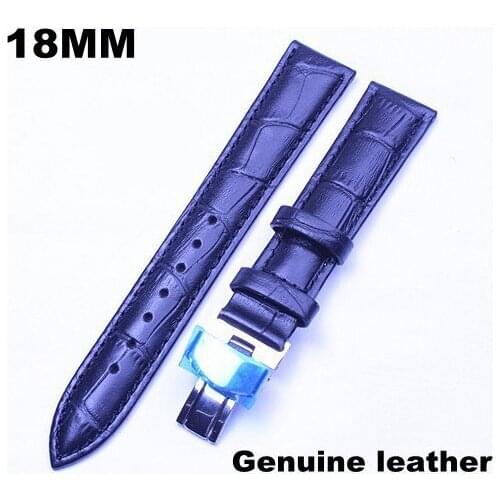 Wholesale 10PCS/lots High quality 18MM genuine leather Watch band watch strap watch belt black color -31626