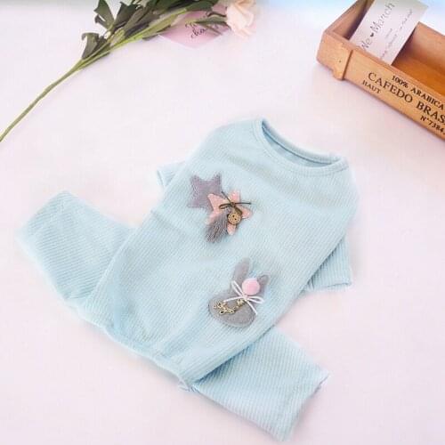 Pet Dog Cute Pajamas Jumpsuit With Rabbit Star Pet Cat Cotton Overalls Puppy Apparel Jumpsuit Coat For All Seasons Dog Romper