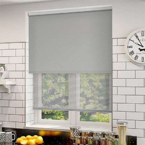 Sunscreen Blackout Dual Roller Blinds Double Rolls Shades Daynight Window Curtains Custom Made Manual Or Electric