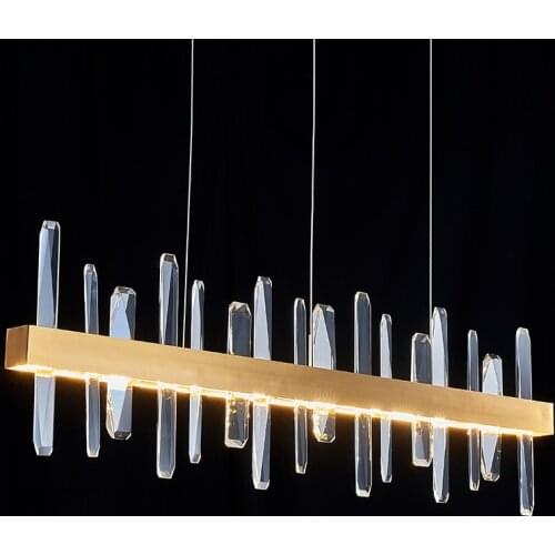Modern Luxury K9 Crystal Chandelier Lighting LED Dining room Island Hanging lights Kitchen decor fixtures Golden Pendant Lamps