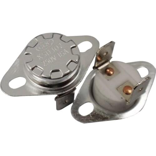 50PCS Thermostat NC KSD302 200C-300C Ceramics 16A 250V 200C 220C 230C 240C 250C 280C 300C Normally Closed degree thermal fuse