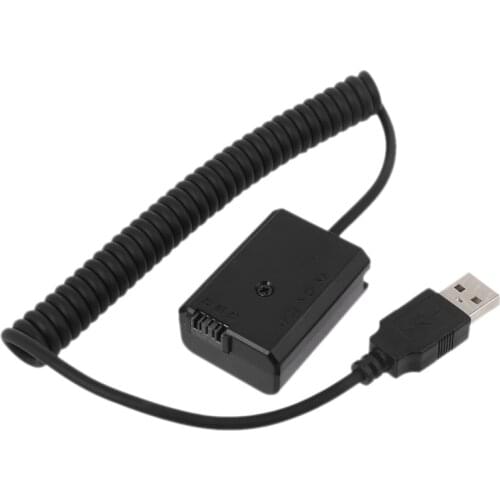 USB Spring Power Cable NP-FW50 Battery Eliminator for -Sony A7 A7RII A6500 A7RII 270B
