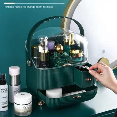 Fashion New Makeup Organizer Large Capacity Waterproof and Dustproof Bathroom Cosmetic Storage Box Desktop Beauty Storage Drawer