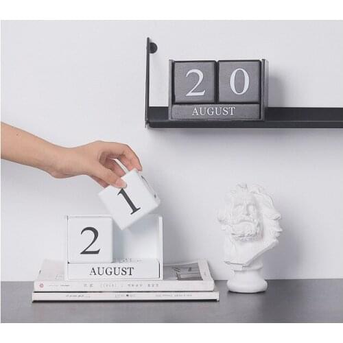 1PC Home Daily-use Manual Wooden Combination Small Desk Calendar Desktop Decoration Ornament Wood Craft JL 207