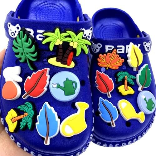 10PCS/Set Tree Leaves Icon Shoes Charms Decorartion For Croc Jibz Wristband Backpack Accessories For Kids X-MAS Gifts